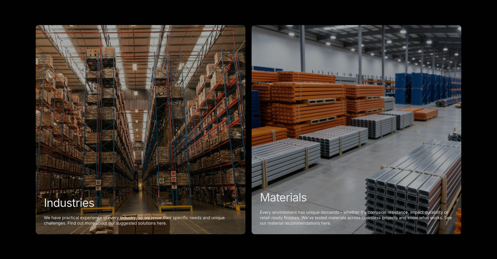 Shelving SA Website desktop screen 6