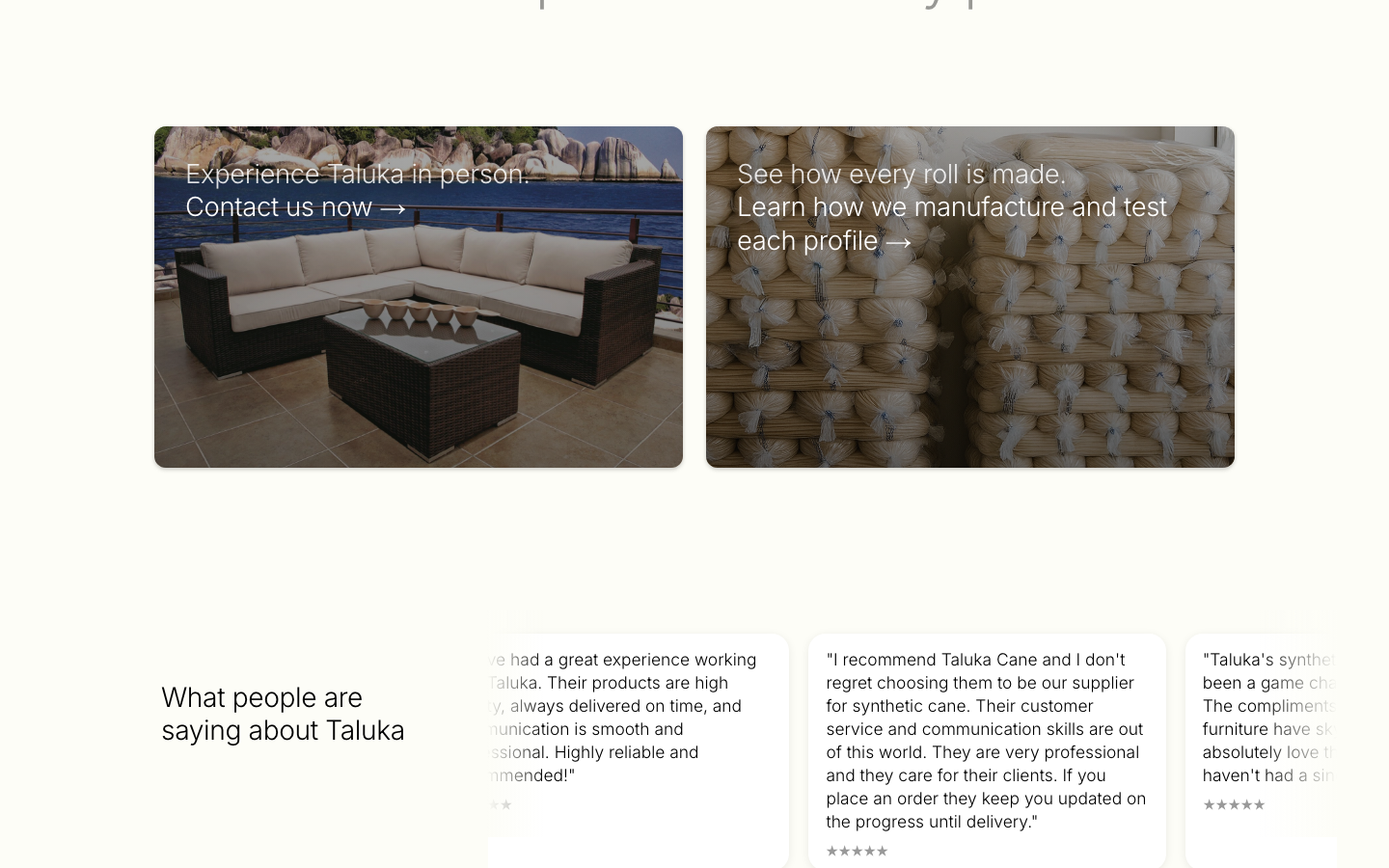 Taluka Premium Synthetic Cane desktop screen 4